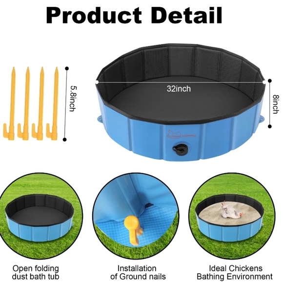 New Foldable Chicken Dust Bath Tub - Picture 3 of 9